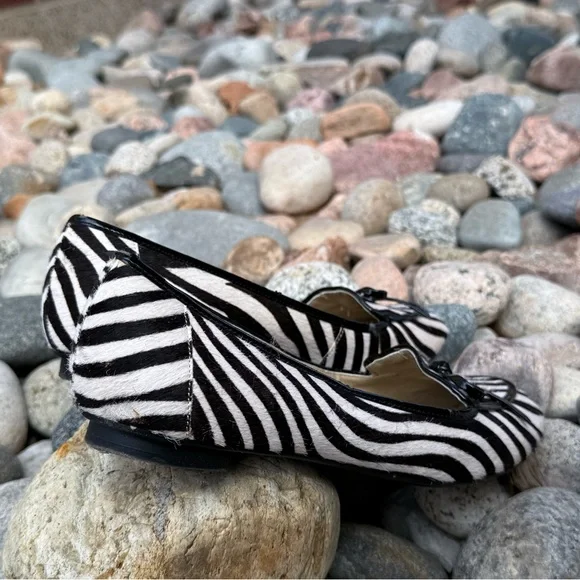 Ellen Tracy Zebra Print Flats with Black Accents - Picture 6 of 8